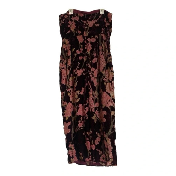 NWT Lulu’s Buy You Flowers Floral Print Velvet Strapless Midi Dress XS #0177 - Picture 7 of 9